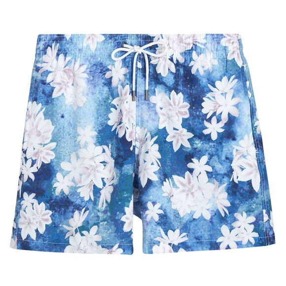 NWT Trunks Surf & Swim Floral Watercolor Print Drawstring Beach Pool Swim Shorts - Picture 3 of 7